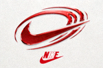 知名体育品牌 Nike 标志 - 红色旋风勾形图案